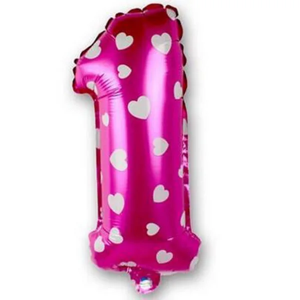 32 дюймов розовый и голубой номер фольги шары гелиевые шары с цифрами Свадебные украшения день рождения воздушные шары поставки - Цвет: number 1