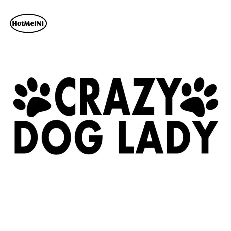 HotMeiNi Crazy Dog Lady Funny JDM Stickers Heart Puppies Pet Breeders Animal Decal Vinyl Car Window Door Fuel Tank Cap Laptop | Автомобили