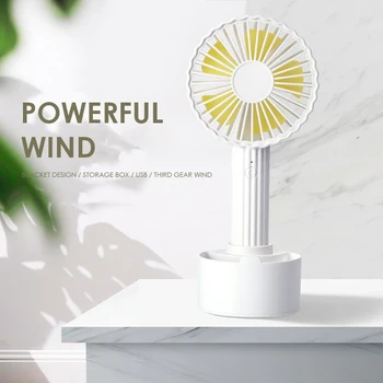 

New Cactus Handheld Fan with Stand Storage Box Mini Fan Summer Desktop Fan 1200mah