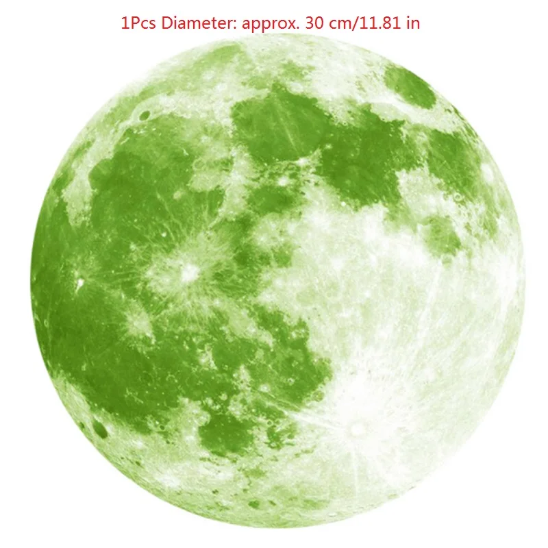 Светящиеся звезды луна наклейки на стену светящиеся наклейки луна светится в темноте для детской комнаты украшения Pegatinas де Pared настенные наклейки - Цвет: diameter 30cm