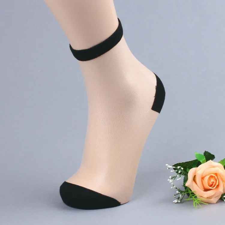 Кружевные 5 пар кристально прозрачные носки разных стилей удобные прозрачные Шелковые летние женские носки до щиколотки