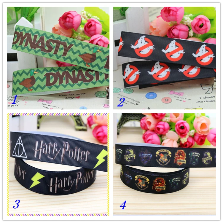 

7/8'' Free shipping ghost movie printed grosgrain ribbon hairbow headwear party decoration diy wholesale OEM 22mm D224