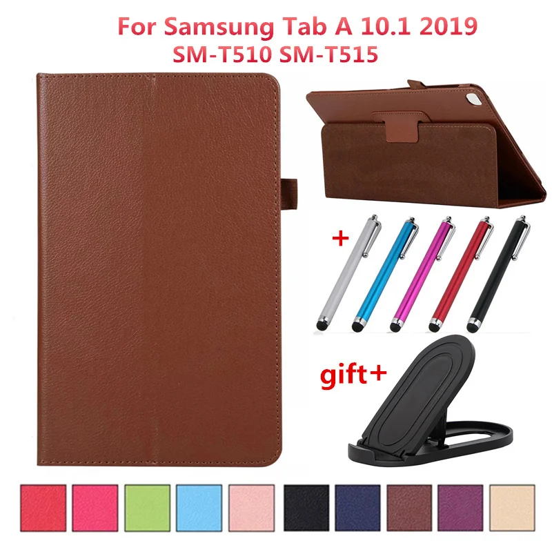 

PU Leather Case For Samsung Galaxy Tab A 10.1'' 2019 Stand Cover Fundas For Samsung Tab A 10.1 SM-T510 SM-T515 Case Capa Gift