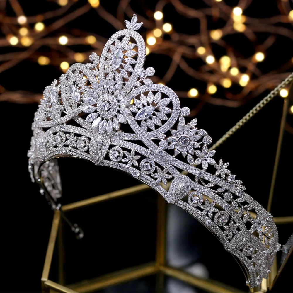 Великолепная свадебная корона, циркониевые свадебные диадемы, хрустальные короны принцессы, свадебные аксессуары для волос coroa de noiva