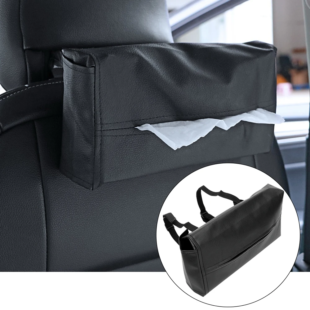 

Car Tissue Box Cover Car Styling Napkins Holder Portable Leather Tissue Box Automobile Interior Accessories Container Convenient