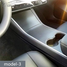SRXTZM 4 шт./1 комплект для Tesla модель 3 центральная консоль пленка центральная консоль Обложка из ПВХ матовый черный углеродного волокна Легкая установка