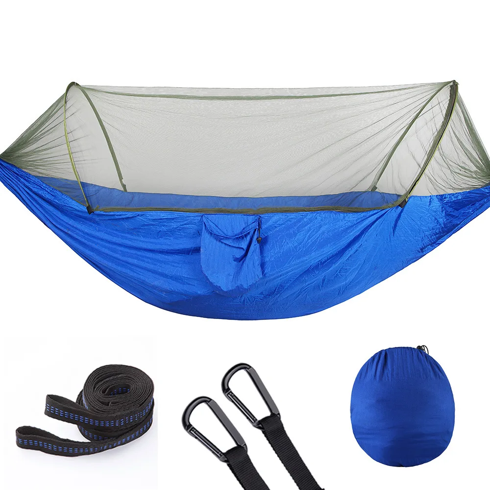 

Full Automatic Open Mosquito Net Hammock Outdoor Single Double Nylon Parachute Cloth Camping Camp Mosquito Hammock