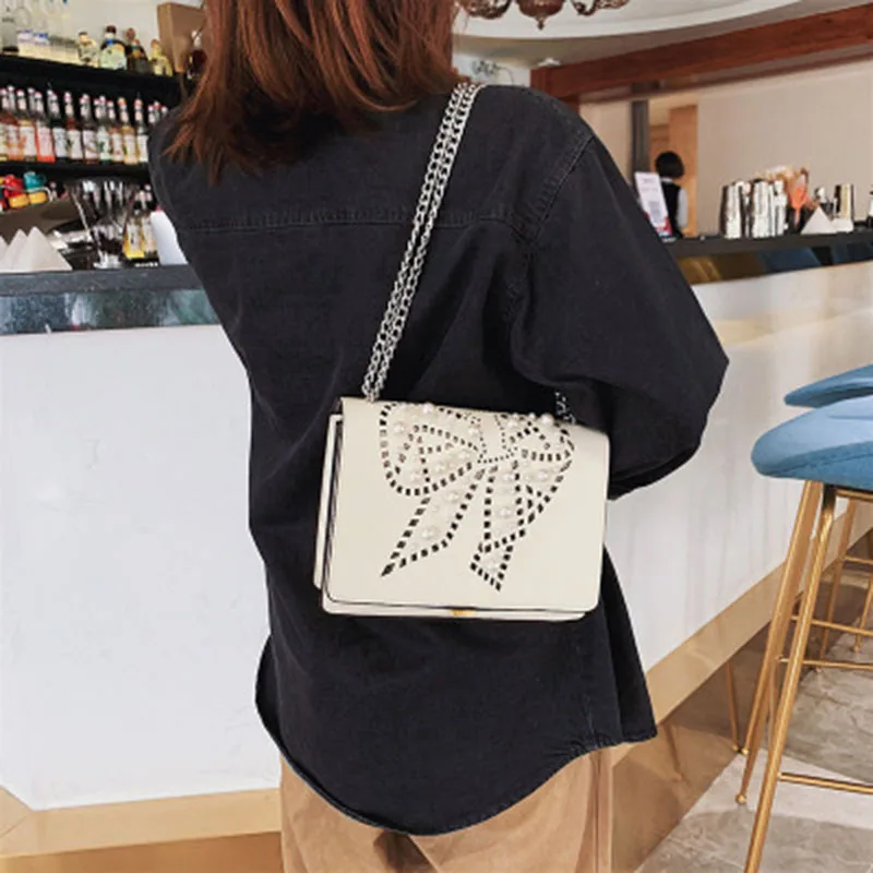 

explosion models large capacity pearl chain fashion wild shoulder diagonal package multi-functional elegant small square bag