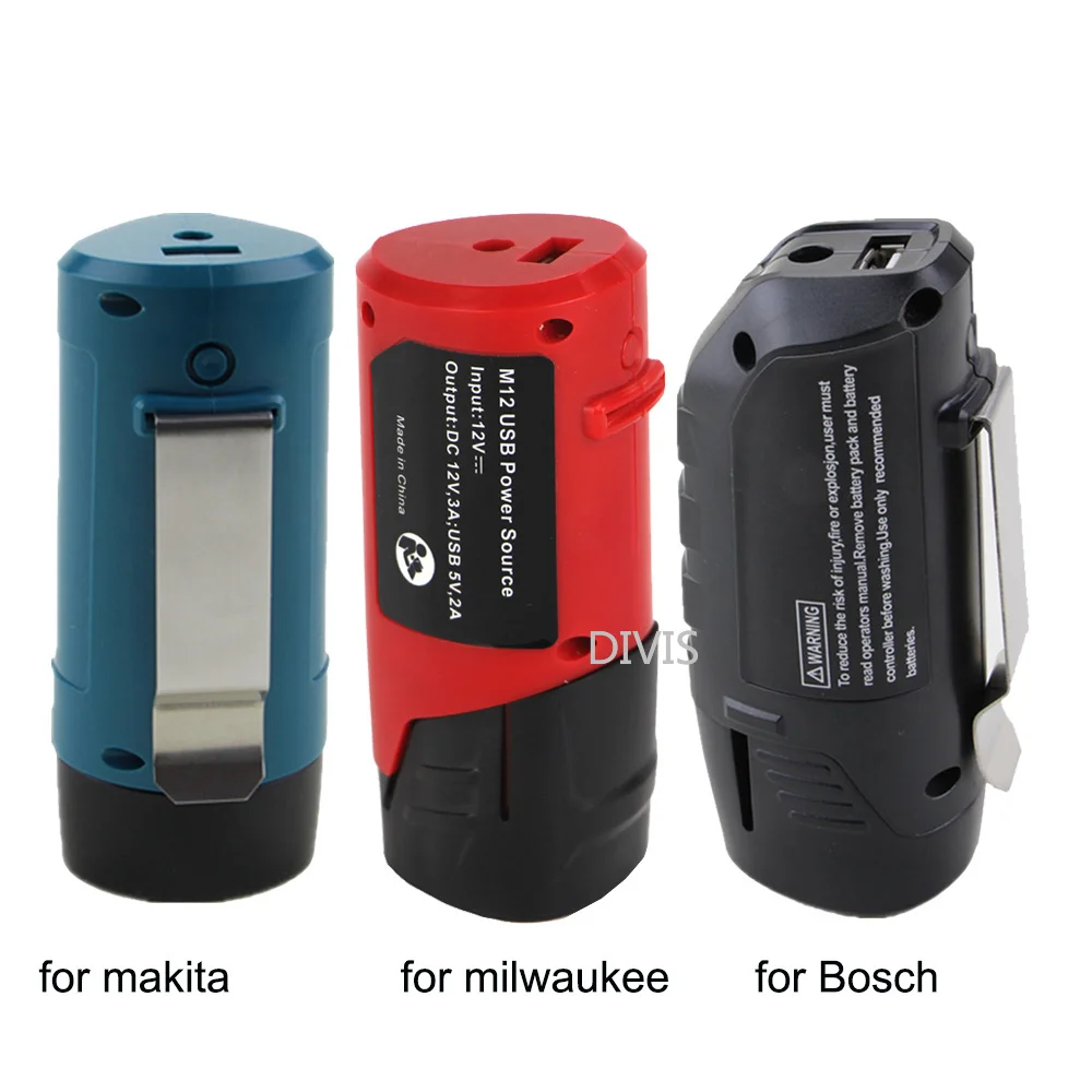 USB адаптер зарядное устройство для Makita Bosch Milwaukee 12 В 10,8 В литий-ионные электроинструменты аккумулятор power Bank для зарядного устройства сотового телефона ipad