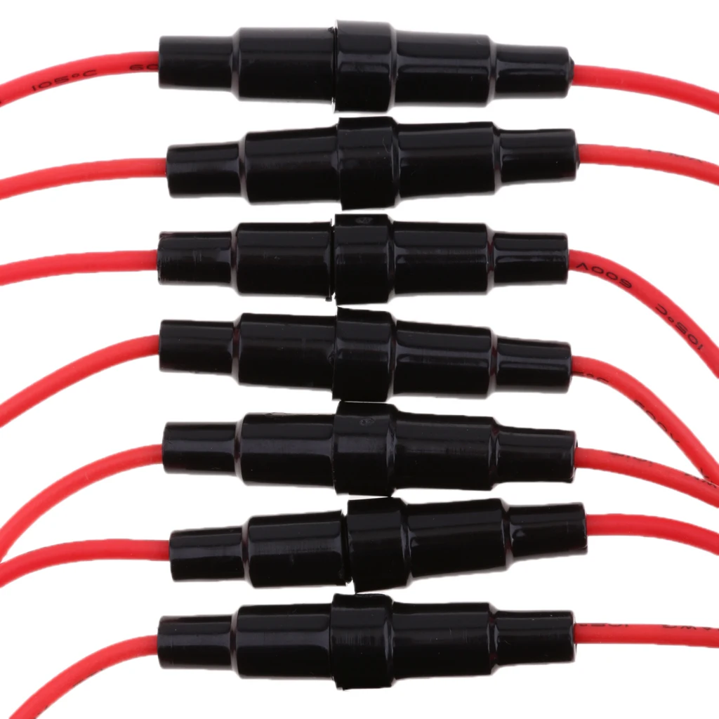 

10pcs 10x38mm Mimi Car Fuse Holder Box Kit In-line Screw Type Pre-wired Car Wire Cable Motorcycle Scooters ATV