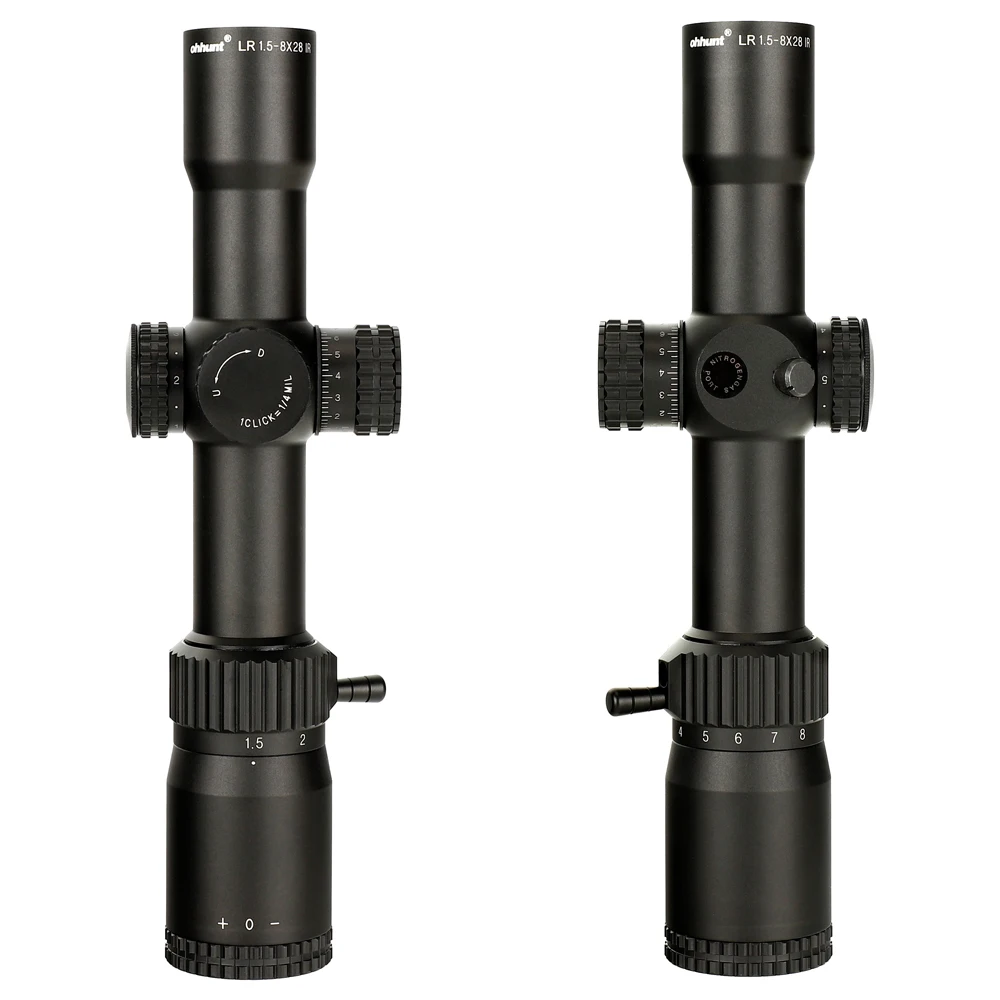 Ohhunt LR 1,5-8X28 IR Hunitng Riflescope Mil Dot стекло травленая сетка тактические оптические прицелы револьверный Сброс блокировки для прицела