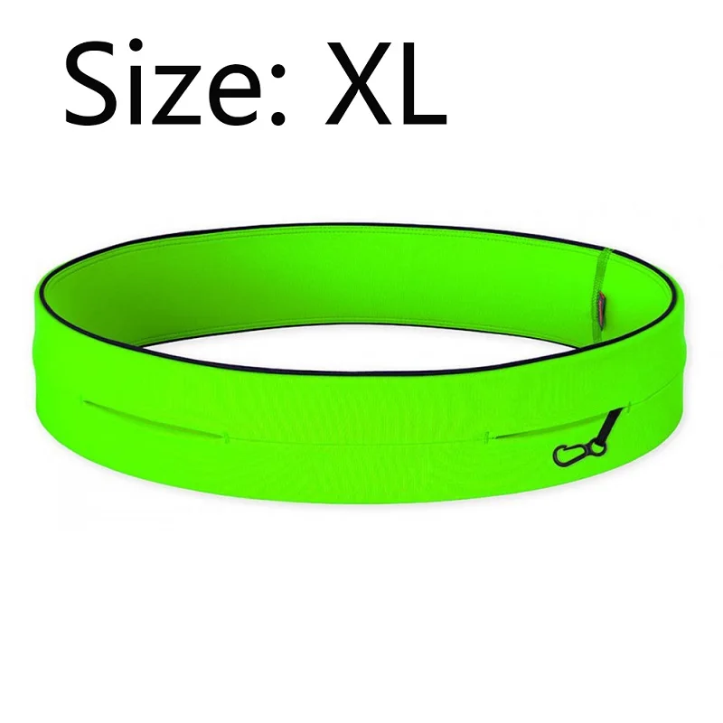 Green XL Мужская и Женская поясная сумка для бега, сумка для мобильного телефона, скрытая Сумка для бега, ремень для велоспорта, поясная сумка, кошелек, спортивные аксессуары для спортзала - Цвет: Green XL