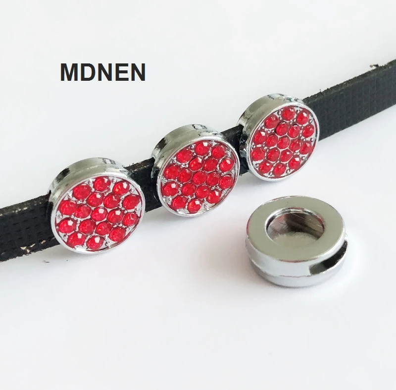 Free Shipping 10PCS 8MM Red Rhinestone Round Slide Charms Letters Fit 8mm Belts Bracelets CCOR CD0318 | Украшения и аксессуары