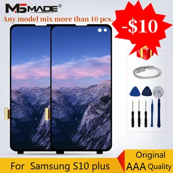 

100% Original For Samsung Galaxy S10 Plus G9750 LCD Display Touch Sreen Digitizer Perfect Replacement Parts No Shadow S10P