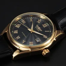 Luxury Business Montres Hommes Automatique Auto-vent Montre Mécanique Hommes De Mode En Cuir Bande Robe Reloj Hombre Relogio Masculino