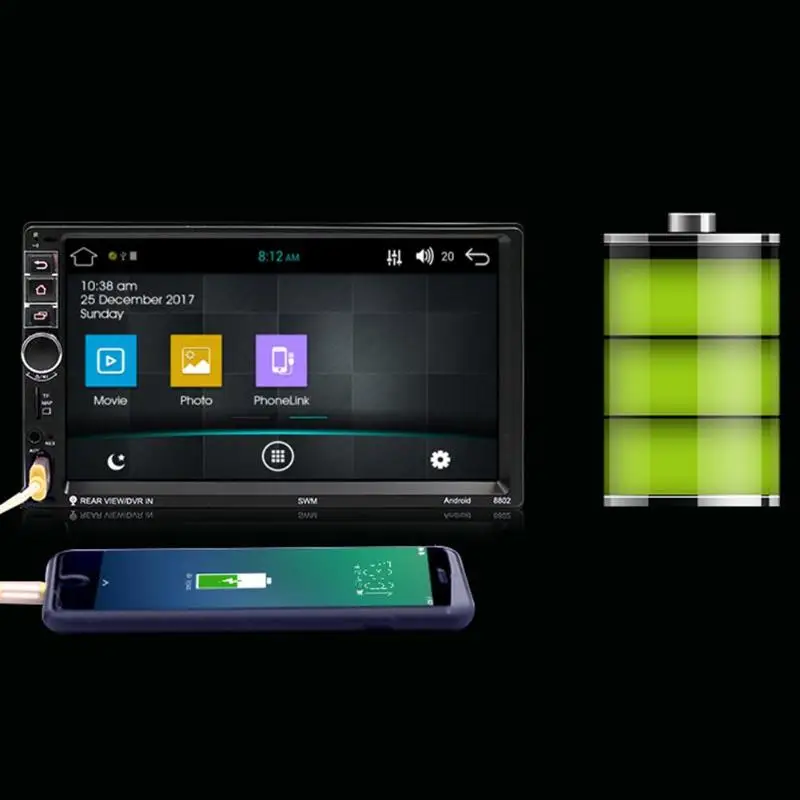 Best SWM8802 7in TFT Touch Screen 1G+16G 2Din Quad-core Android Bluetooth Music Player Car Audio GPS Navi MP5 Player Auto FM Radio 12