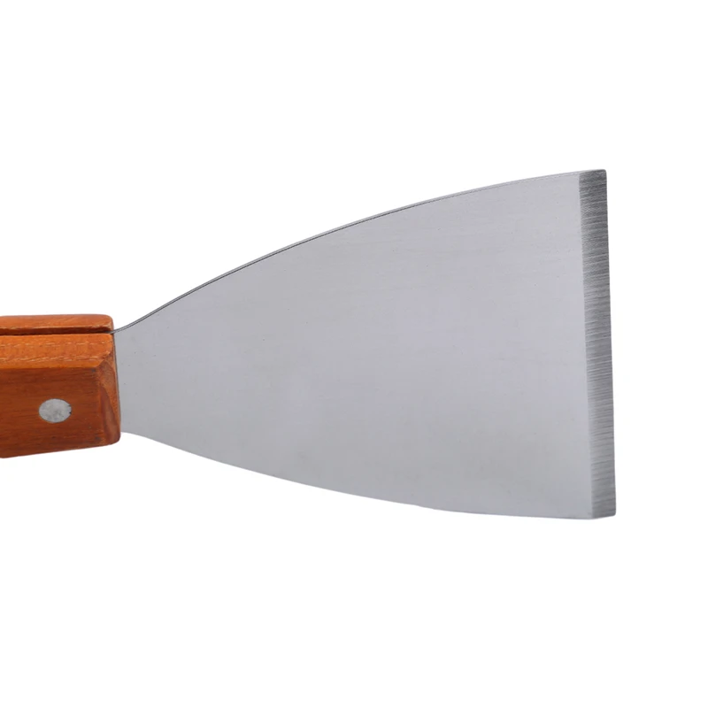 Высококачественная лопатка для переворачивания оладий из нержавеющей стали шпатель с деревянной ручкой стейк, пицца кухонная лопатка кухонная утварь