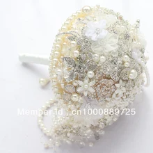 Перл рук букет рис белый свадьбы невеста букет ювелирных изделий