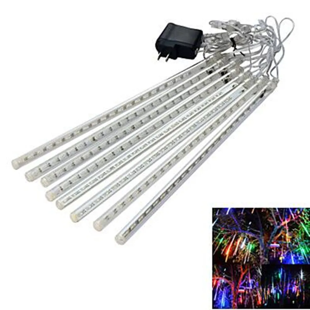50CM Meteor Shower Rain 8 Tubes Waterproof LED Christmas Lights AC100 240V EU US Plug For