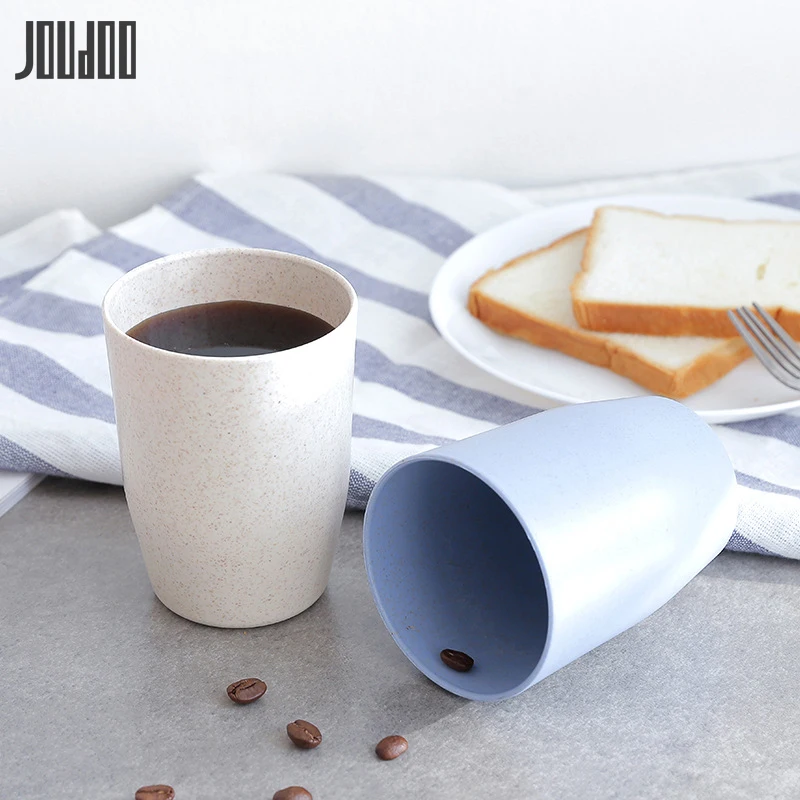 

JOUDOO BPA Free Water Cup Home Wheat Straw Cup Eco-Friendly Travelling Lovers Cup Gift 10