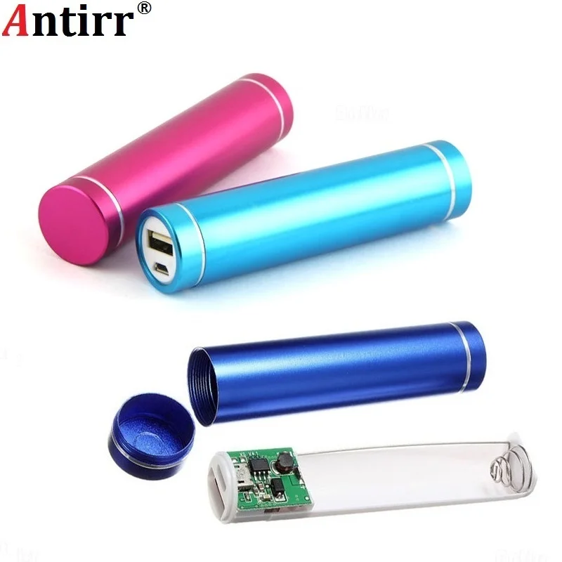Metal Power Bank DIY Kit Storage Case Box Free welding Suit 1X 18650 Battery 5V 1A USB External Charger For xiaomi samsung phone