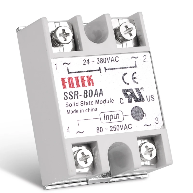 SSR Single-phase Solid State Relay 10-100A AC-AC Input 80-280VAC Load 24-380VAC 
