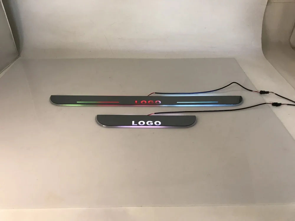 

eOsuns led door scuff light for Audi rs4 rs6 rs7 colors changably with wireless switch and voice control,plate door sill