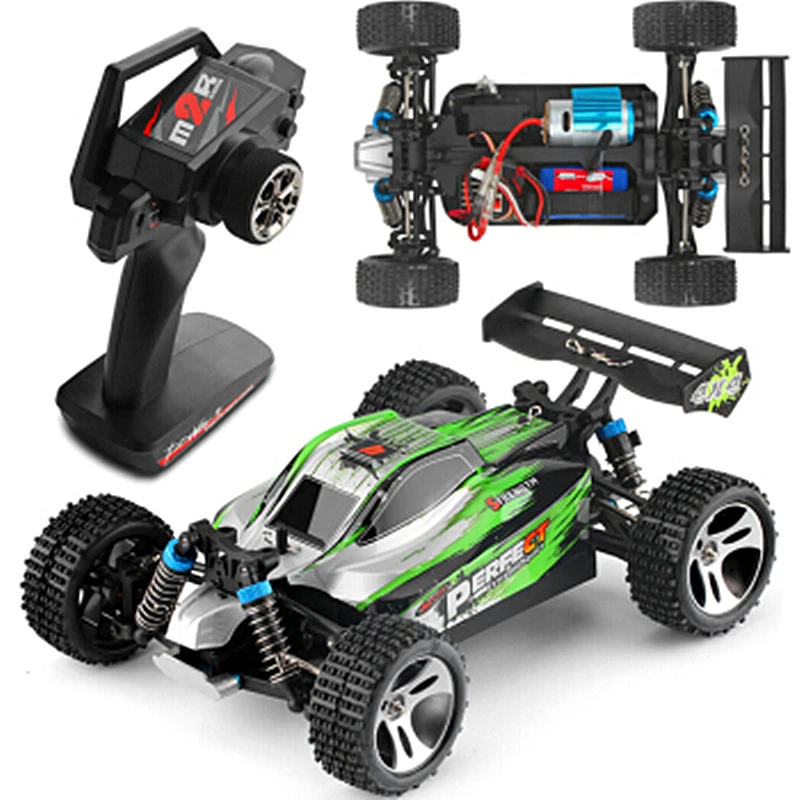 

100 meters 2.4G RC Car High Speed 540 Brush Motor 70km/h 1:18 Remote Contro 4D Upgraded Off-road Buggy RC Car