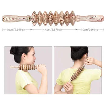 

Multifunctional Wooden Massage Roller Handheld Wood Massager Stick Relieve Muscle Tightness Waist Back Leg Wooden Massager 31