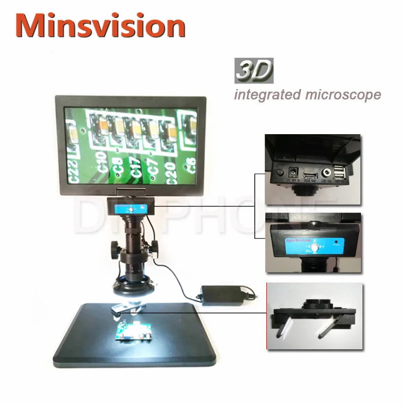HDMI2D/3D стерео цифровой микроскоп 10 6 &quotинтегрированная камера 0 7 4.5X непрерывный