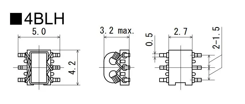 4BLH SMD miniature balun signal transmission line RF radio frequency transformer 30-500MHZ 4DB 2