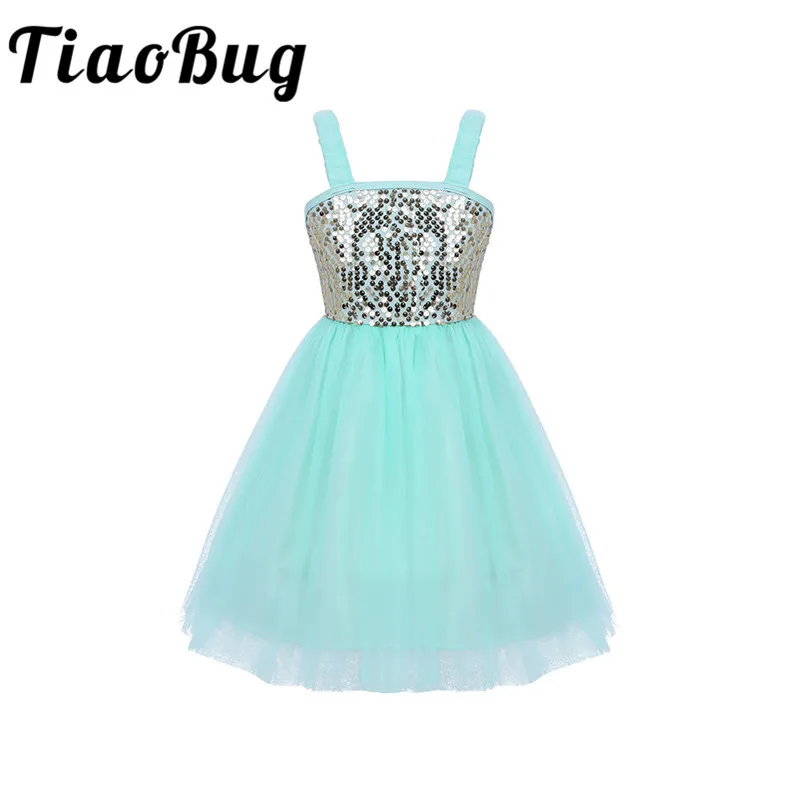 

Tiaobug Flower Girl Dress Princess Pageant Wedding Party Dress Birthday First Communion Sequins Dance Stage Performance Dresses