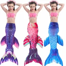 

2018 children Bikini Set cosplay Mermaid Swimsuit Baby Girls Swimwear Colorful Bikinis Kid swimming Mermaid Tails