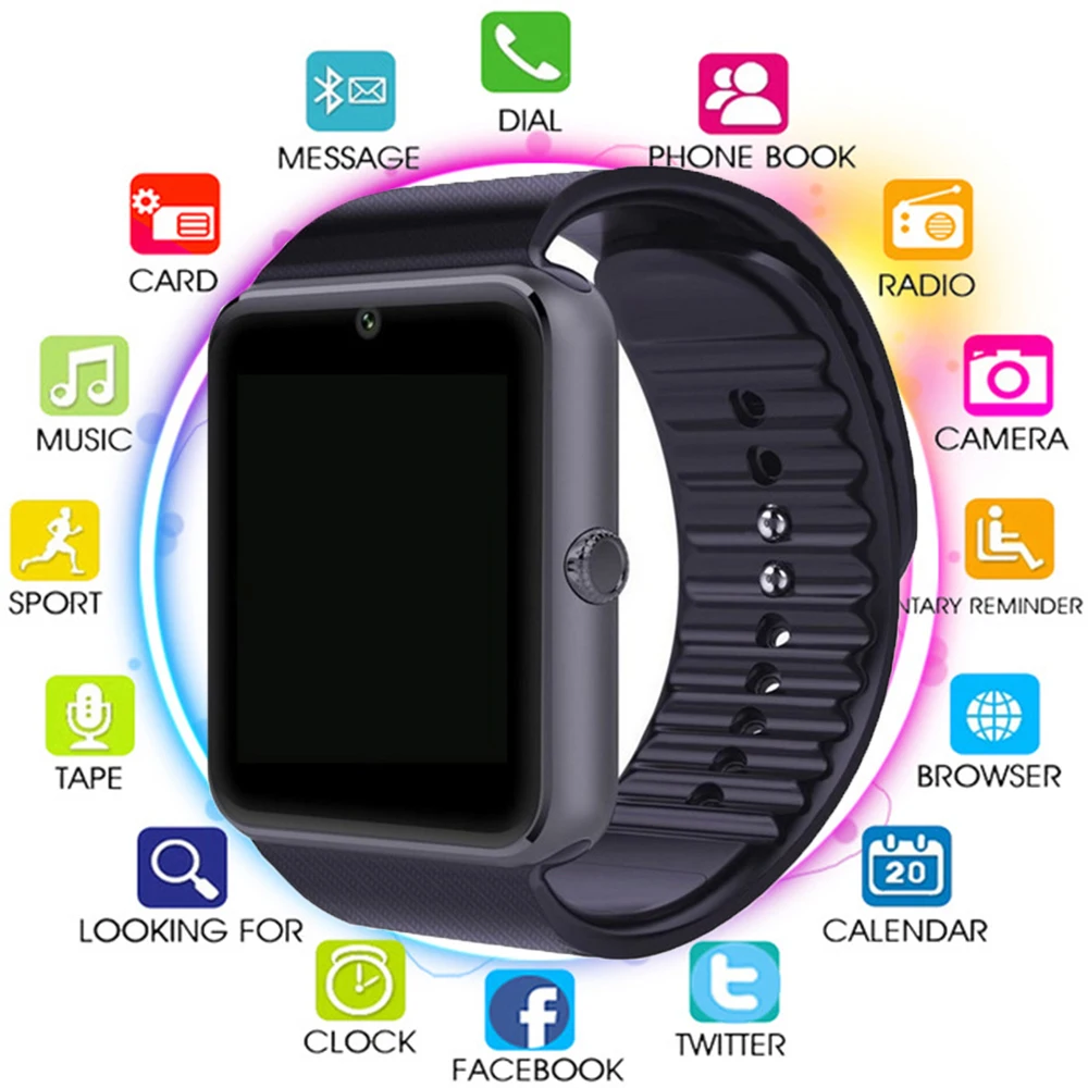 

2019 Smart Watch GT08 Clock Sync Notifier Support Sim TF Card Bluetooth Connectivity Android Phone Smartwatch Alloy Smartwatch