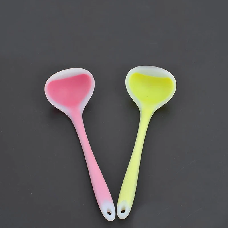 

High Temperature Resistant Silica Gel Soup Spoon Silicone Long Large Colorful Spoons Cooking Tools Kitchenware