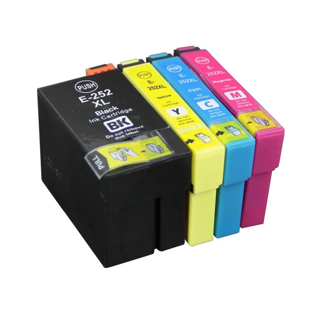 Full Ink 1Set 4 PCS Ink Cartridge for Epson T252 T252XL Printer for