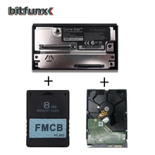 BitFunx 8MB v1.953 FMCB+ SATA HDD адаптер+ 320GB SATA HDD с 70 играми, установленными для PS2 FAT(30000 или 50000) консоли