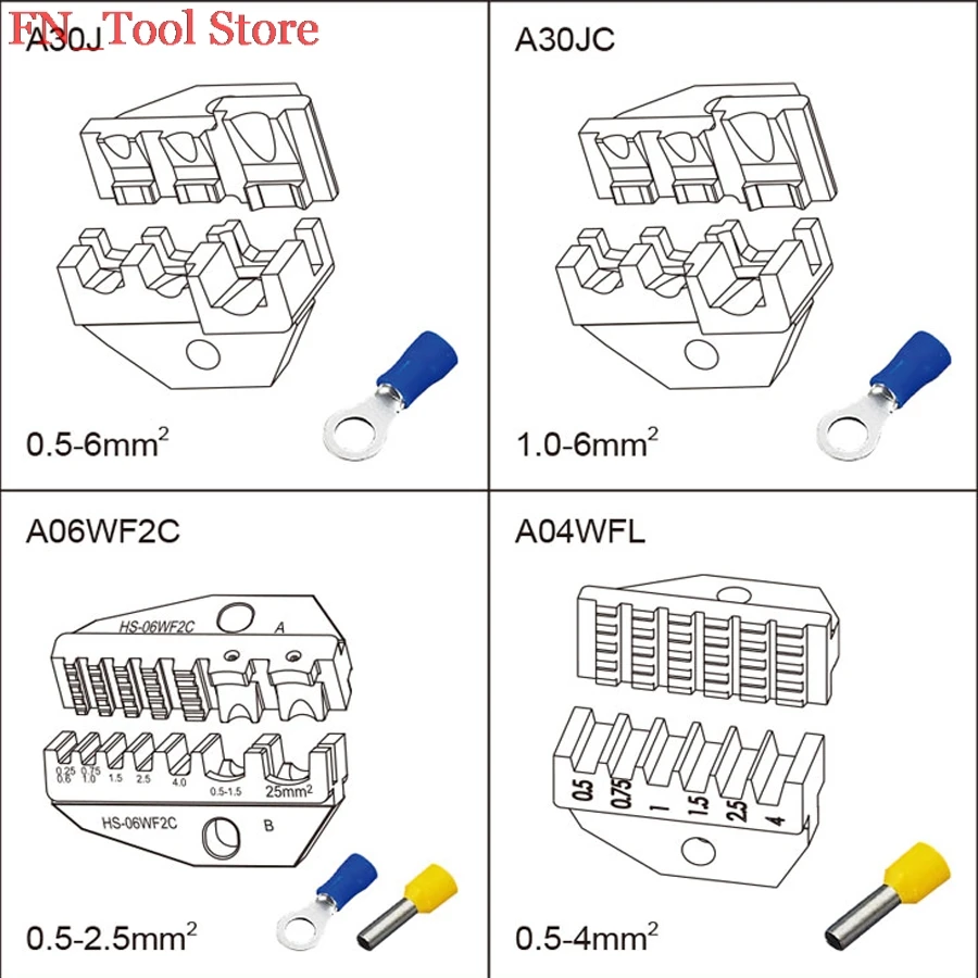 1 шт. наборы штампов для пневматических обжимных инструментов и EM-6B2 FEK-06M электрических обжимных инструментов и HS набор ручных инструментов