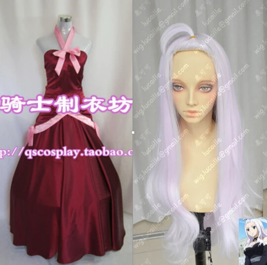

Custom-made Cosplay Costume Fairy Tail Mirajane Strauss Dress+Pannier+Wig