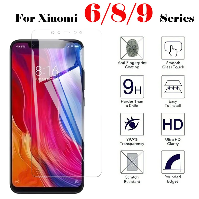Защитное стекло для xiaomi mi 8 lite 9 6 пленка из закаленного стекла 9H HD xiaomei ksiomi lite8