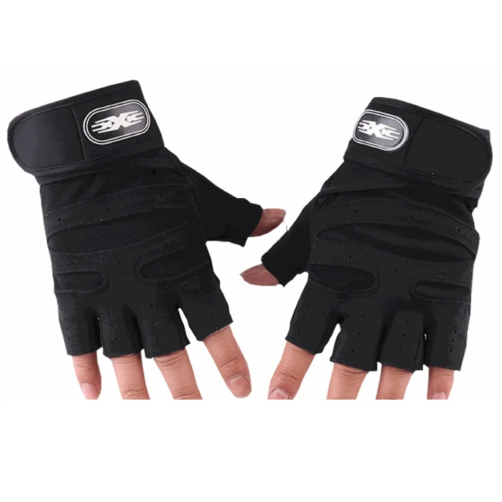 SPORTSHUB Professional Half Finger Gym Fitness Gloves Body Building Training Wrist Glove for Dumbbell Weightlifting EF0034
