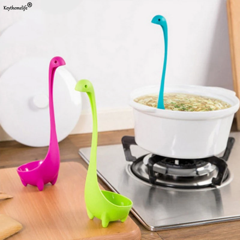 

Cartoon Kitchen Plastic Spoon Long Handled Soup Spoon Tableware Dinnerware Kitchen Tools 3D