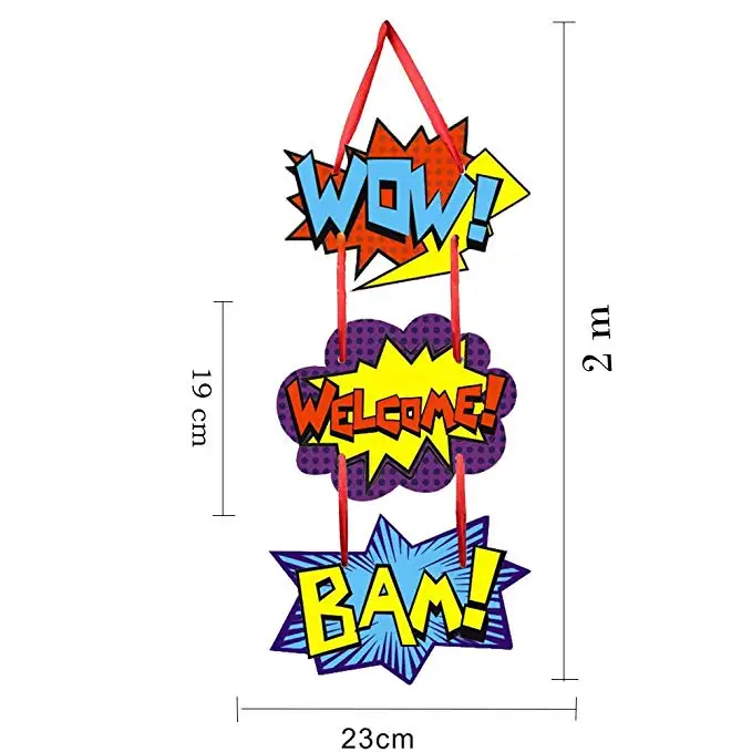 Вечерние аксессуары в тематическом стиле супергероя, дверная вывеска супергероя, подвесная вешалка для детской вечеринки на день рождения