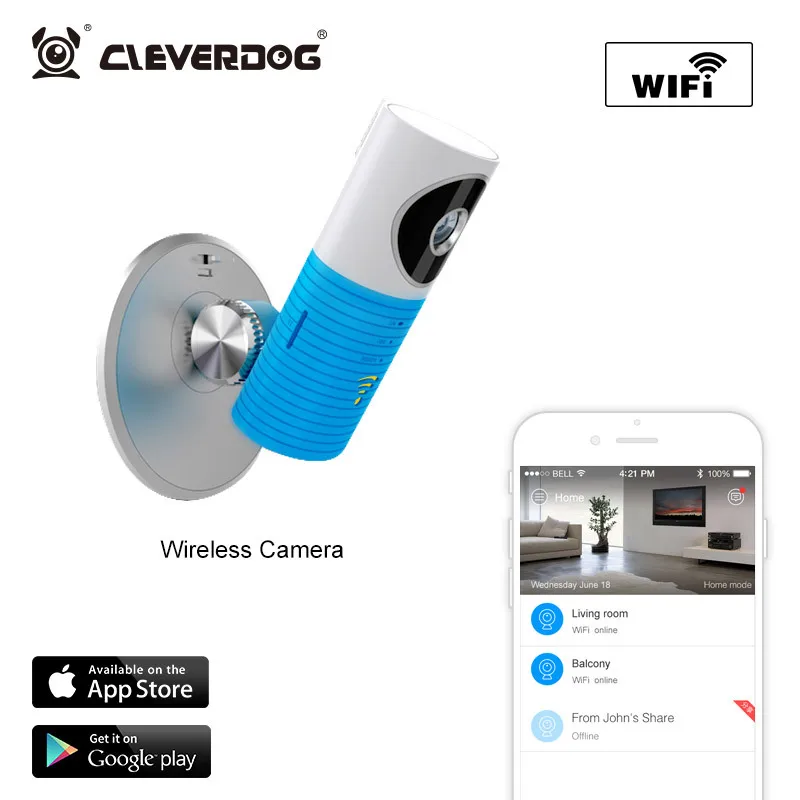  Clever Dog Wireless Wifi Baby Monitor Camera Intelligent Alerts Nightvision Intercom Wifi IP Camera