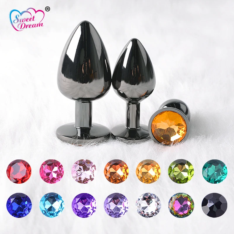 Sweet Dream S/M/L Bright Black Metal Anal Plug Stainless Steel Beads Adult Sex Toys Butt Products BLM-211 |