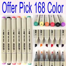 1 шт./компл. KB 802 Эскиз маркер для белой доски Сумка Манга графическое искусство Twin фломастер, 168 Цвет предложение Палочки 38A