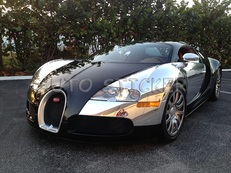 silver chrome mirror film car wraps 66