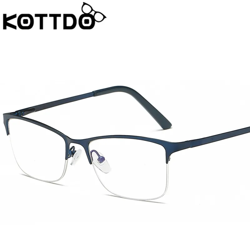 

KOTTDO Fashion Retro Vintage Eyeglasses Optical Prescription Myopia Glasses Half Frame for Men's Diopter Eyewear Women Oculos