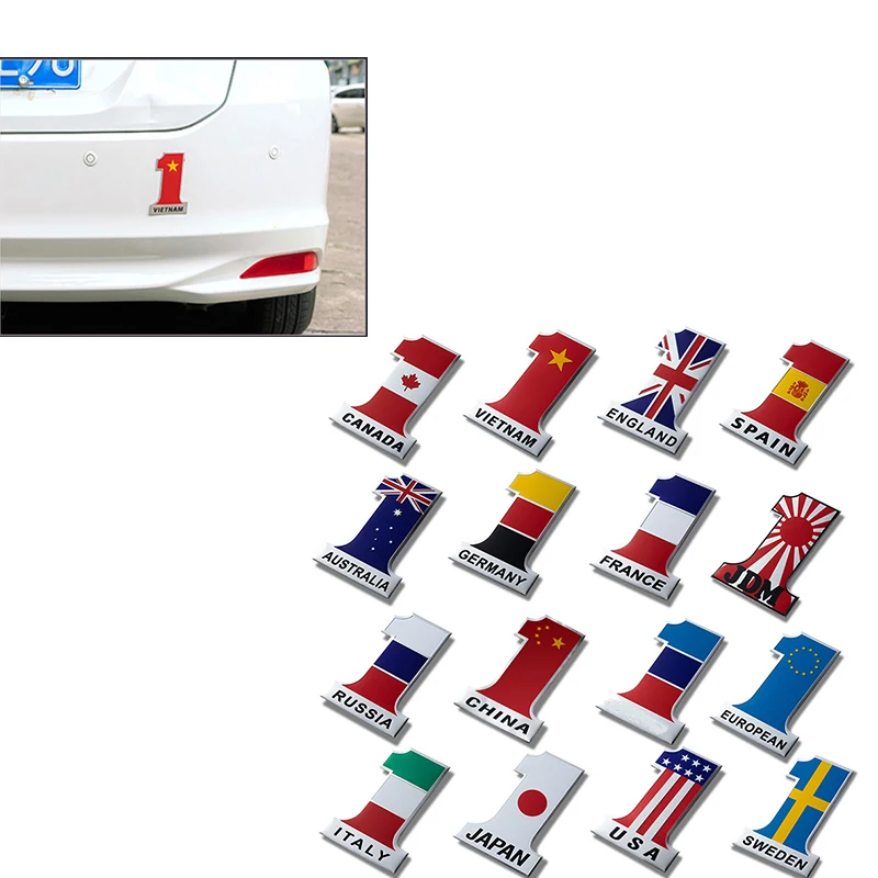

NO.1 Flag Car Styling 3d Metal Emblems Sticker For Audi A3 A4 B8 B6 A6 Mercedes Benz W205 W204 AMG Skoda Octavia A5 A7 2 Abarth