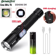 Mobile power usb rechargeable flashlight LED CREE XM T6 Torch 3800 Lumens Lanterna Lamp Power display+ usb cable +18650 battery Mobile power usb rechargeable flashlight LED CREE XM T6 Torch 3800 Lumens Lanterna Lamp Power display+ usb cable +18650 battery